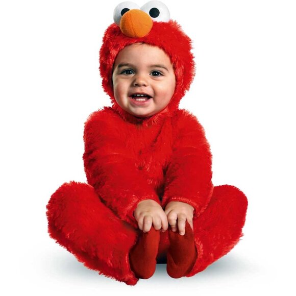 Sesame Street Elmo Plush Baby Costume 12-18 Months Red Furry Monster Halloween - Picture 2 of 4